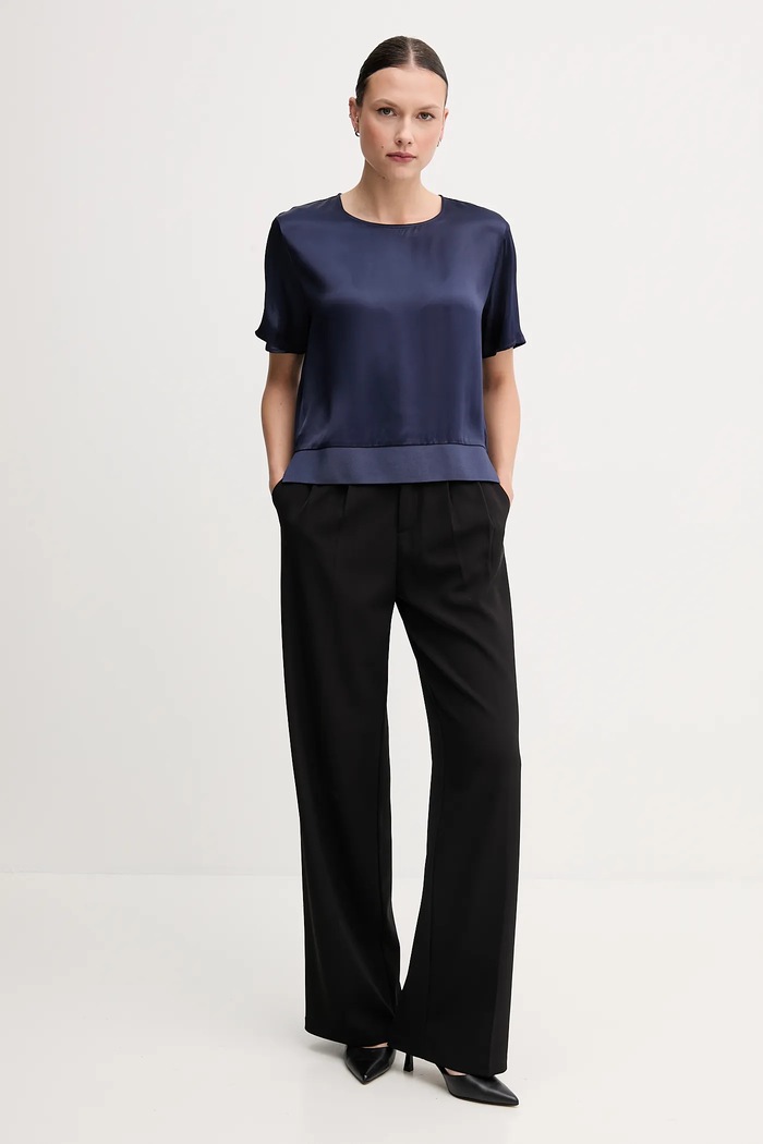 Sisley Bluza 52BZLQ075 bleumarin SS25