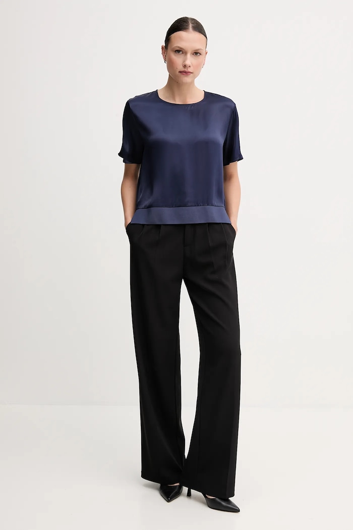 Sisley Bluza 52BZLQ075 bleumarin SS25