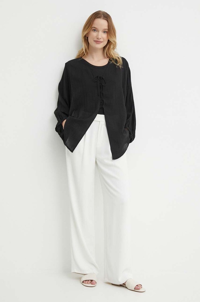 Košile Sisley 5OBLLQ06Y černá SS24