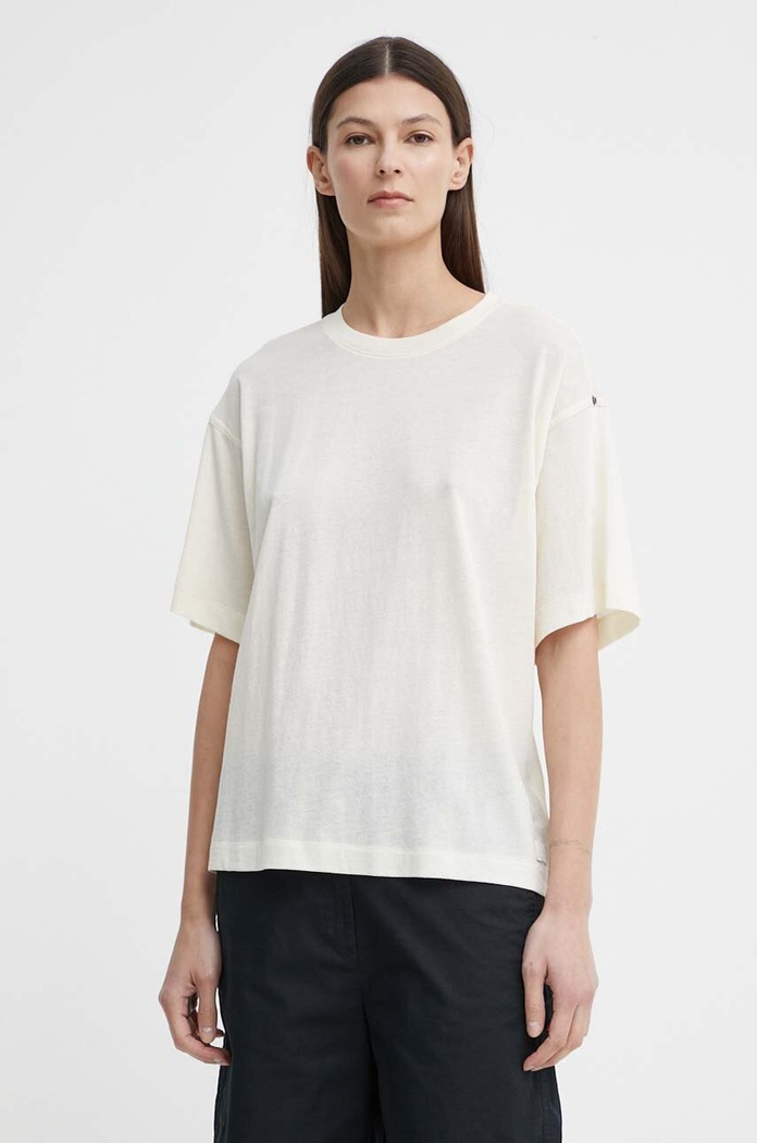 G-Star t-shirt bawełniany bawełna beżowy D24504.C954