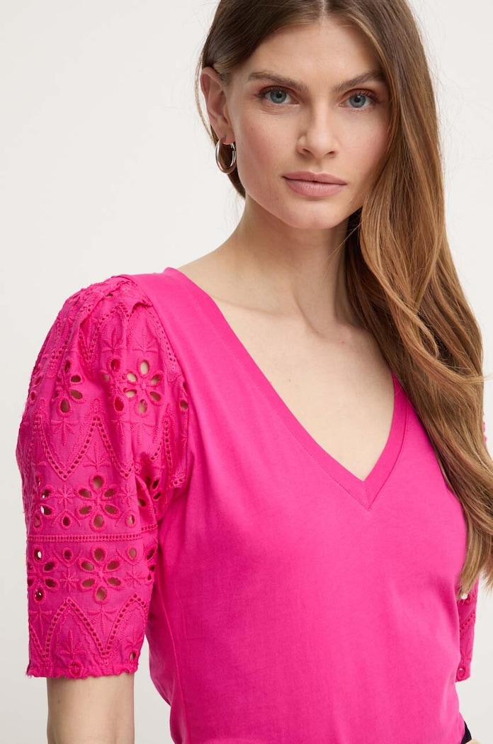 Morgan t-shirt DPALM semplice rosa DPALM.BOUGAINVIL