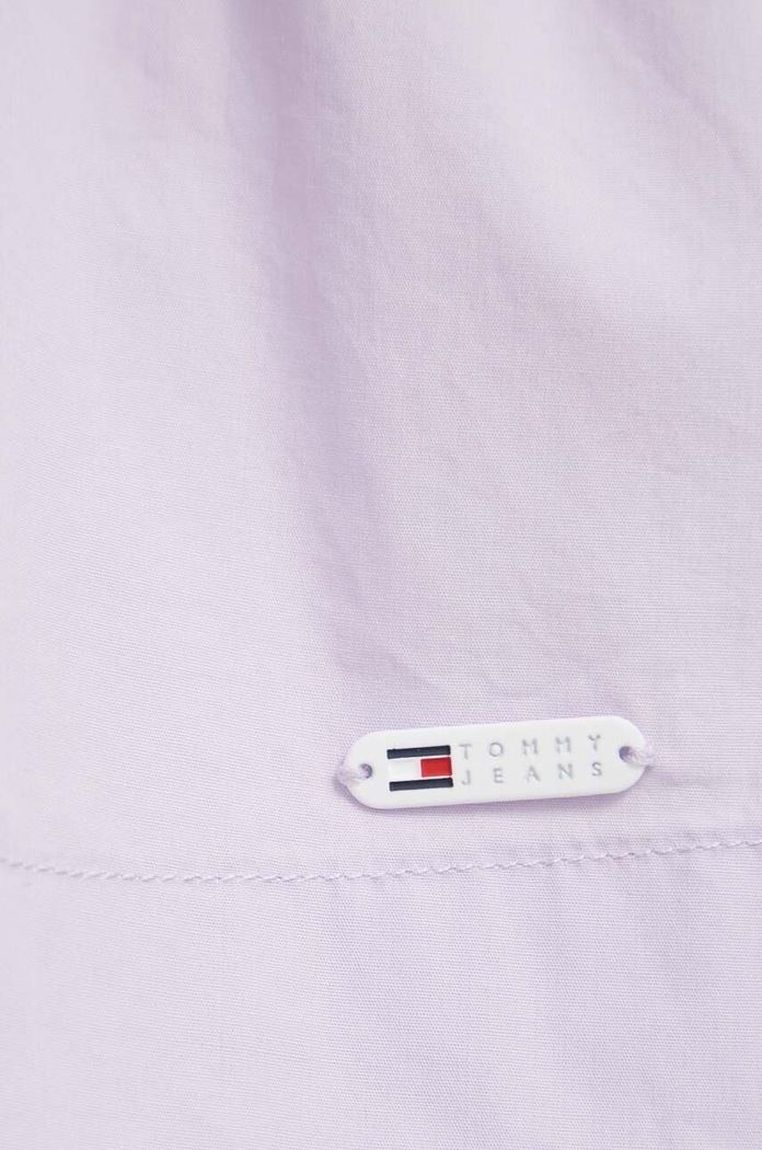 Bluzka bawełniana Tommy Jeans fioletowy DW0DW17804