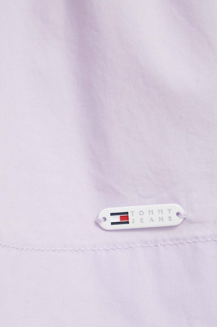Bluzka bawełniana Tommy Jeans fioletowy DW0DW17804