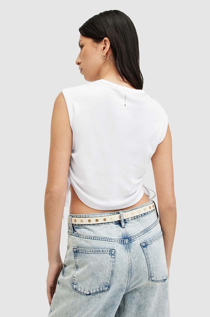 Памучна блуза AllSaints SONNY TANK бял W025JA