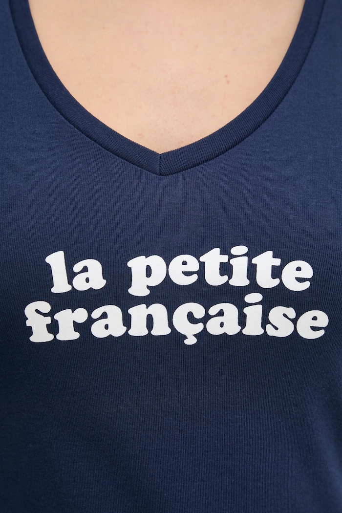 Памучна тениска La Petite Française THIBAULT PFTHIBAULT тъмносин