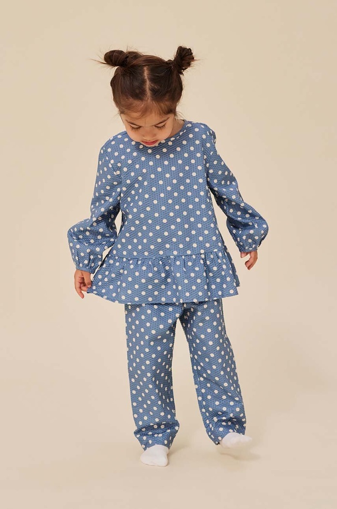 Konges Sløjd bluza de bumbac pentru copii cu modele albastru KS100562