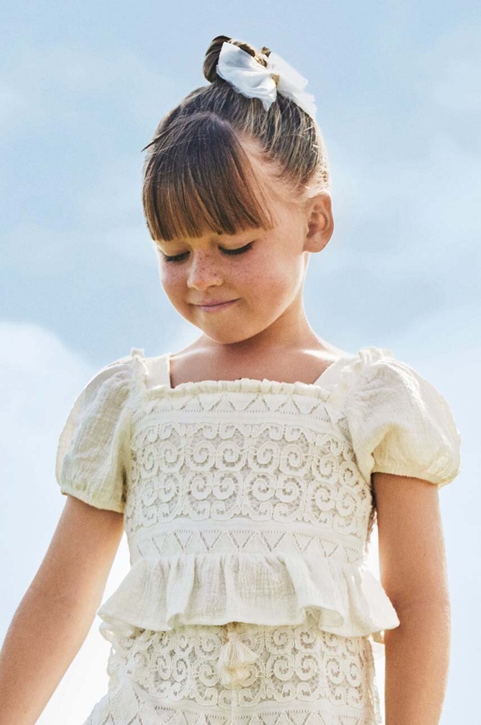 Dětská halenka Mayoral krátký béžová 3175.6D.Mini.PPYH