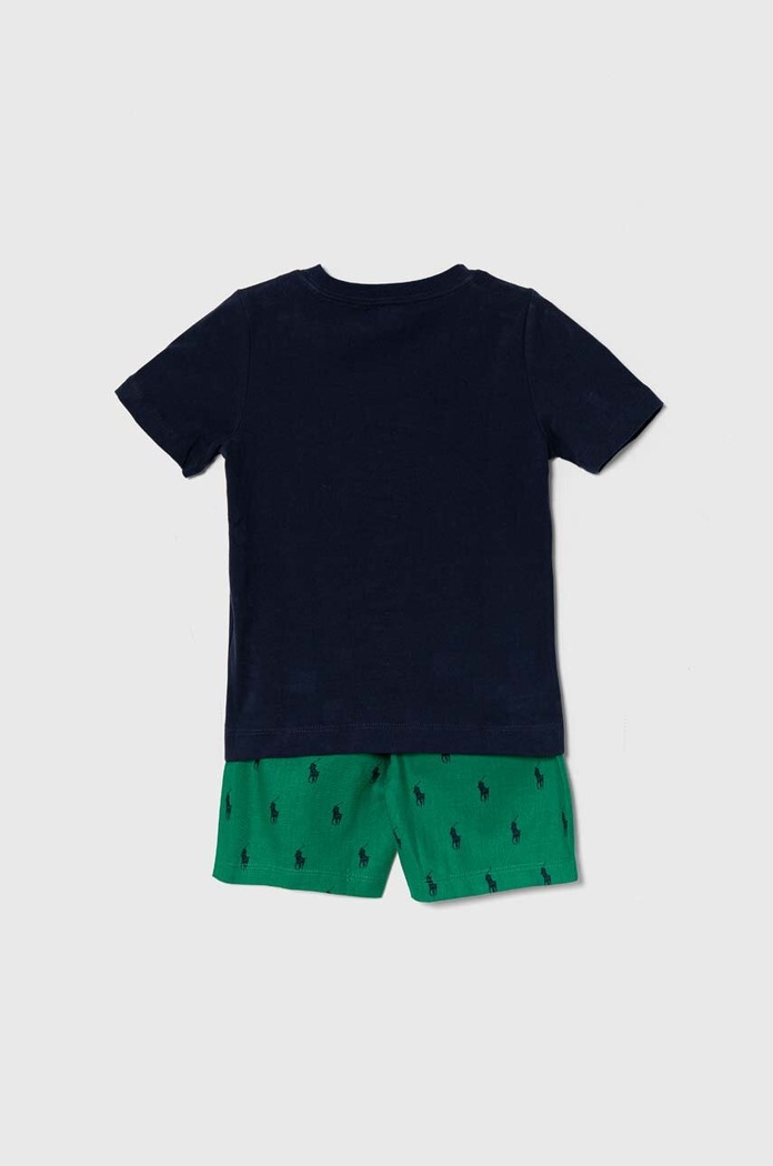 Polo Ralph Lauren Детска памучна пижама Polo Ralph Lauren 8P0141 зелен AA00
