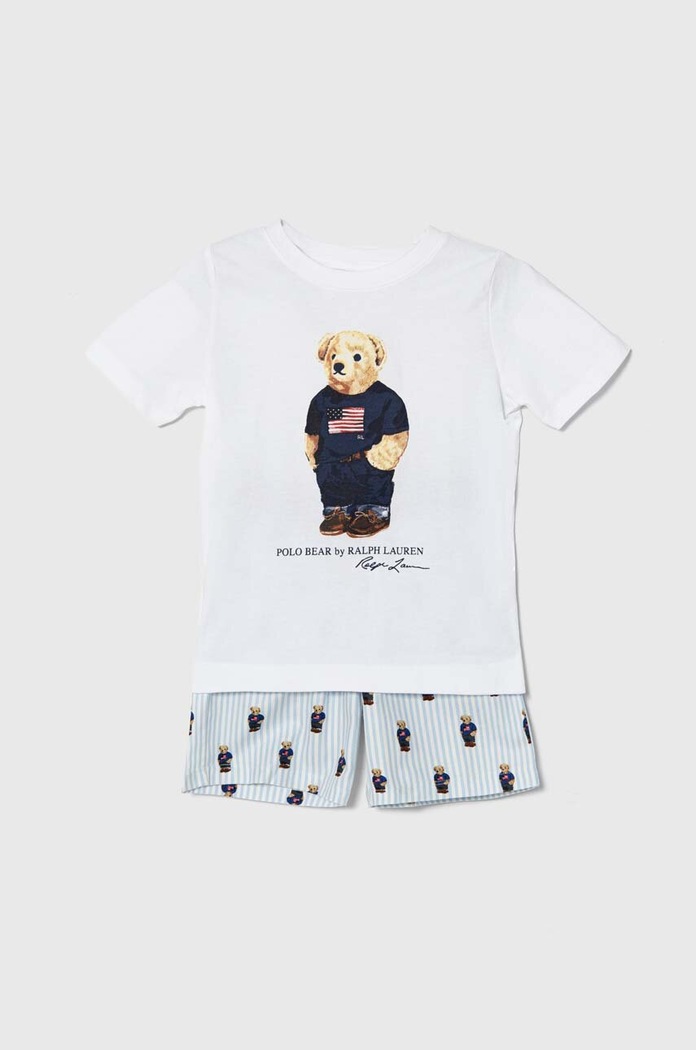 Polo Ralph Lauren gyerek pamut pizsama nyomtatásos kék 8P0142