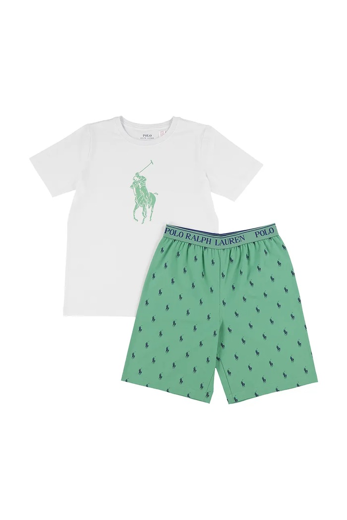 Polo Ralph Lauren piżama bawełniana dziecięca wzorzyste zielony 9P0141