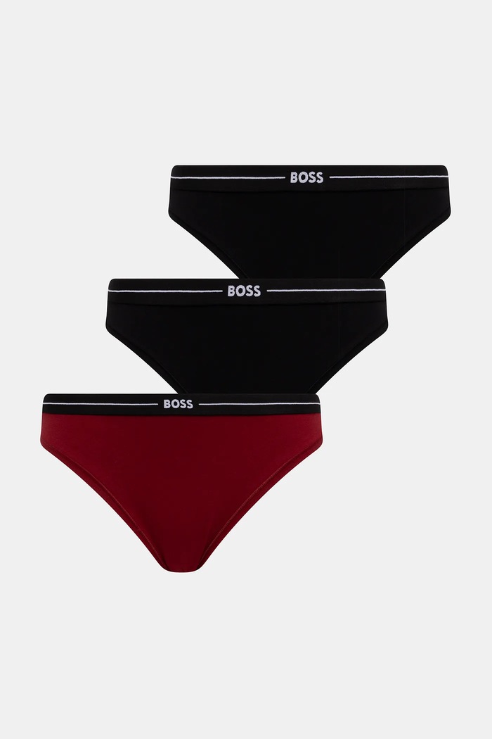 BOSS chiloți full brief pentru femei, din bumbac 3P BRIEF pachet de 3 negru 50510016
