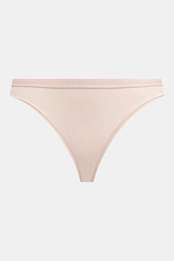 BOSS tangá dámske bavlnené s elastanom 3P THONG 3-pak béžová 50510030