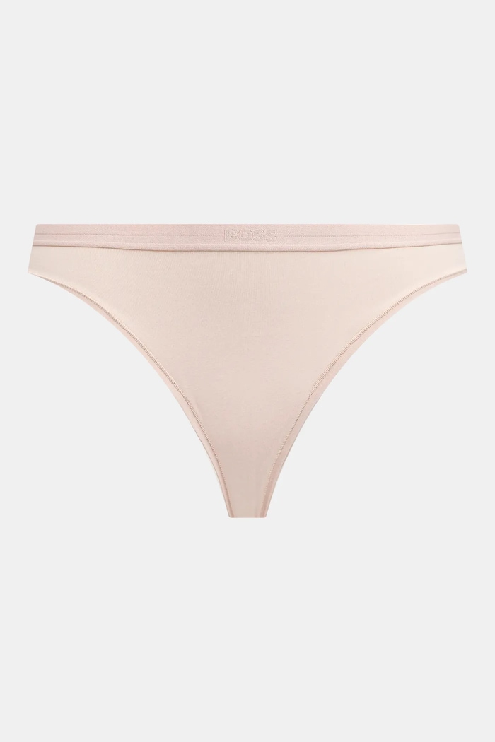 BOSS tangá dámske bavlnené s elastanom 3P THONG 3-pak béžová 50510030