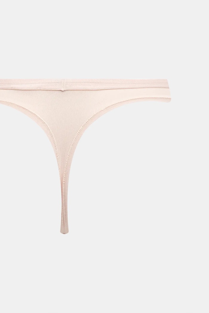 BOSS tangá dámske bavlnené s elastanom 3P THONG 3-pak 50510030 béžová
