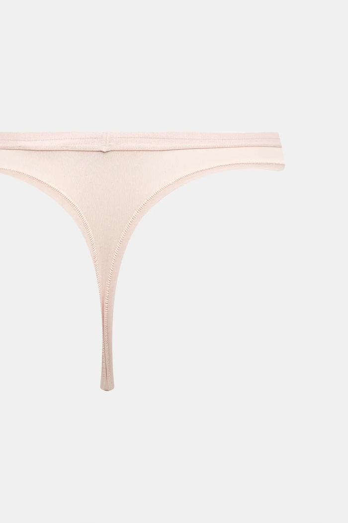 BOSS tangá dámske bavlnené s elastanom 3P THONG 3-pak 50510030 béžová