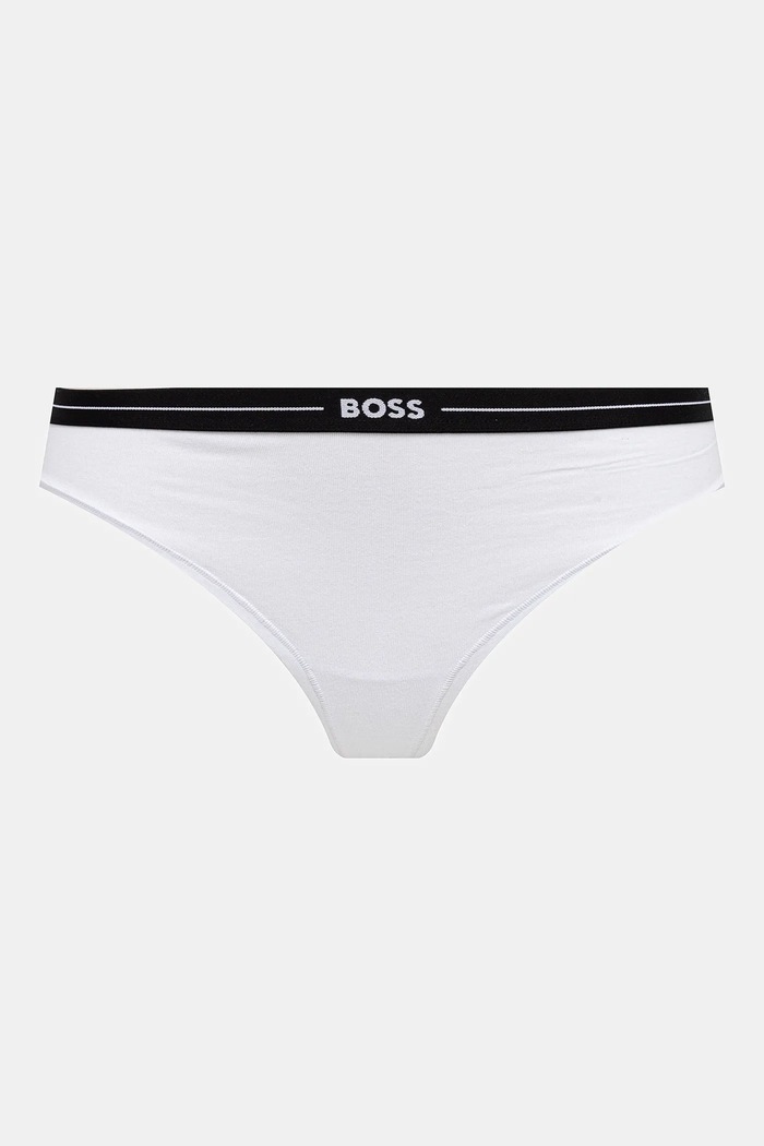Chiloți g-string pentru femei din bumbac cu elastan 3P THONG pachet de 3 BOSS 50510030 negru