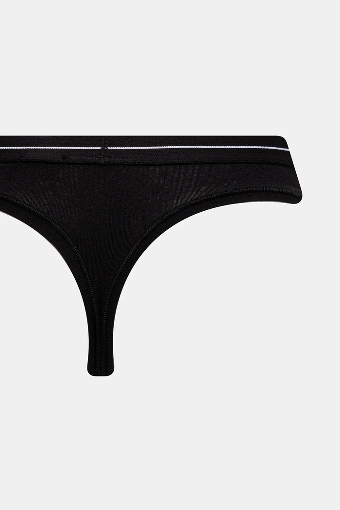 Chiloți g-string pentru femei din bumbac cu elastan 3P THONG pachet de 3 BOSS negru 50510030