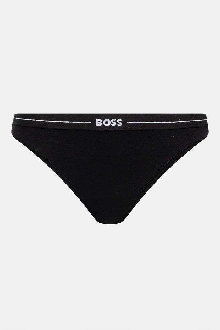 BOSS stringi damskie bawełniane z elastanem 3P THONG 3-pack 50510030 czarny AA00