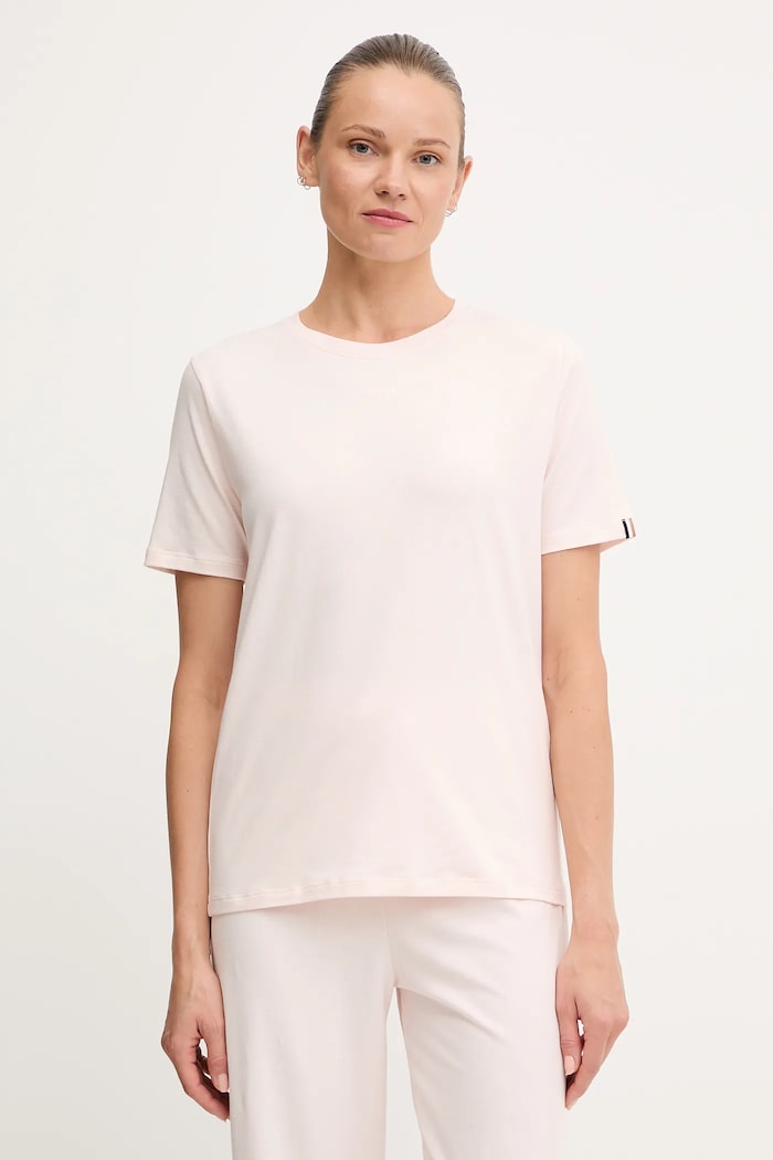BOSS tricou pentru femei din bumbac cu elastan CI T-Shirt roz 50510322