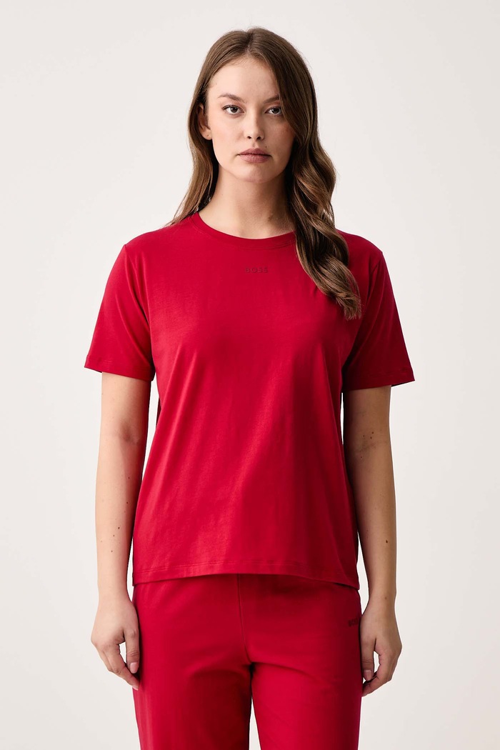 BOSS T-shirt lounge damski bawełniany z elastanem CI T-Shirt czerwony 50510322