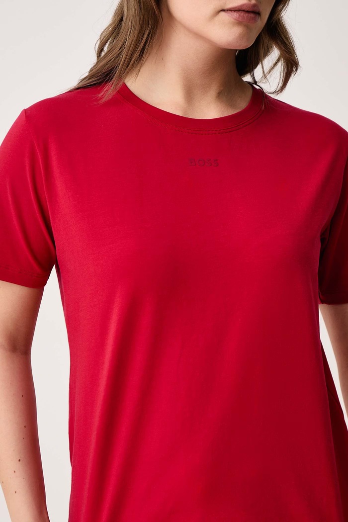 T-shirt lounge damski bawełniany z elastanem CI T-Shirt BOSS 50510322 czerwony