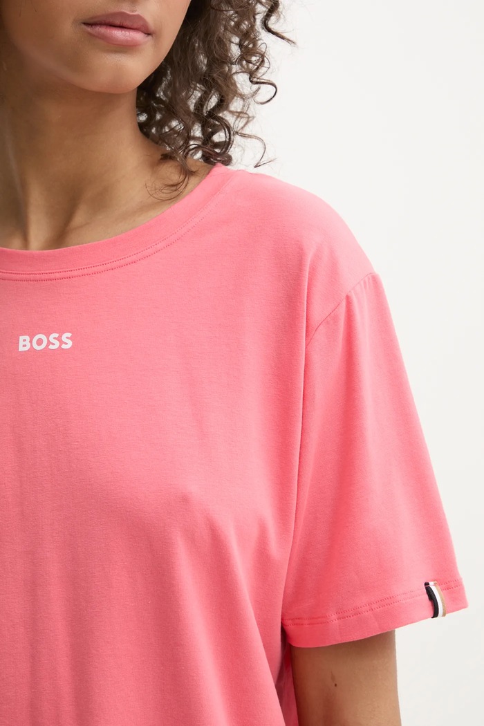 Odzież BOSS T-shirt damski bawełniany z elastanem CI T-Shirt 50510322 różowy