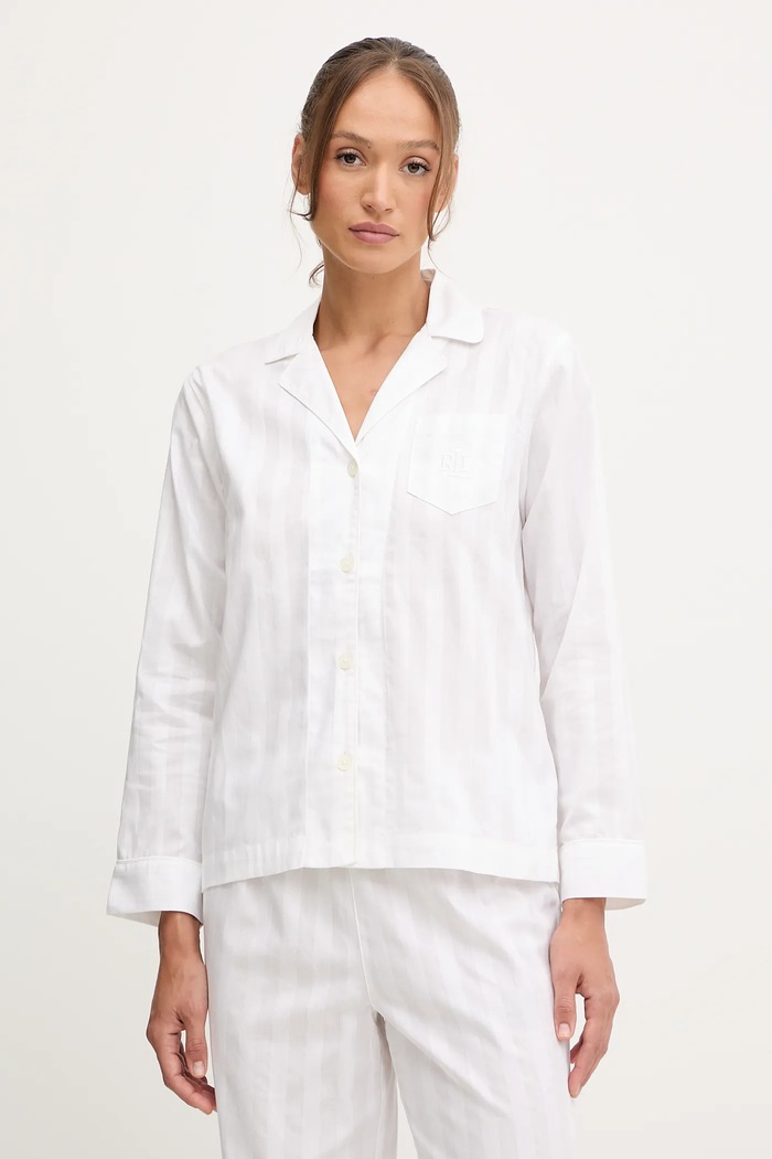 Ρούχα Βαμβακερές πιτζάμες Lauren Ralph Lauren ILN92305 λευκό
