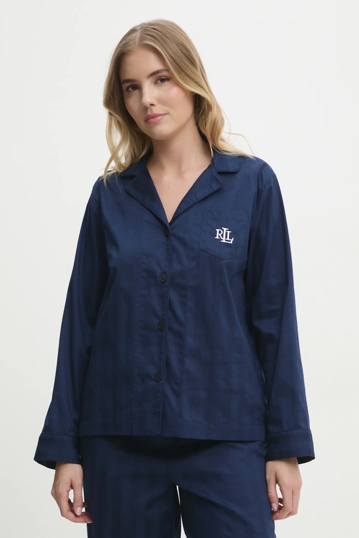 Дрехи Lauren Ralph Lauren Памучна пижама Lauren Ralph Lauren ILN92305 тъмносин