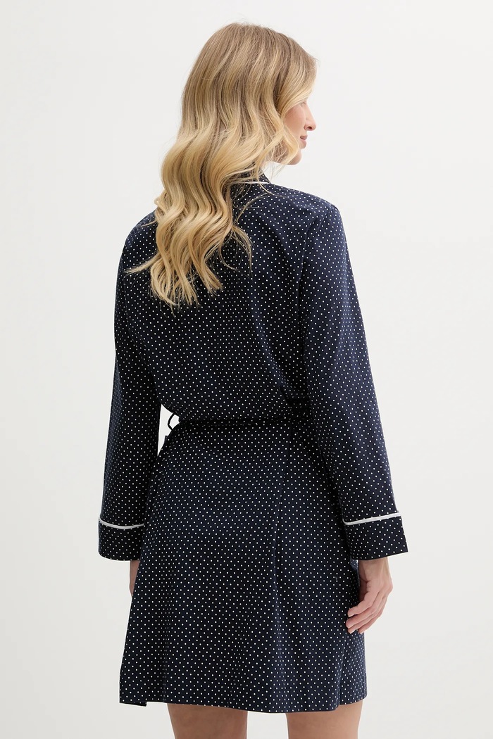Lauren Ralph Lauren szlafrok bawełniany I814702 granatowy AA00