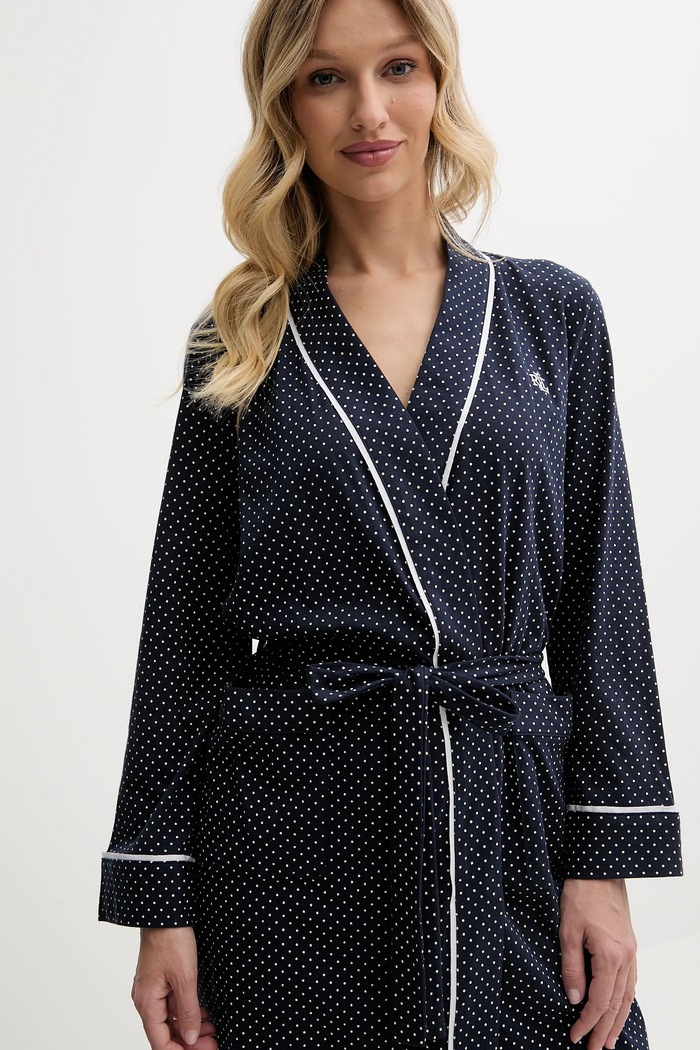 Odzież Lauren Ralph Lauren szlafrok bawełniany I814702 granatowy