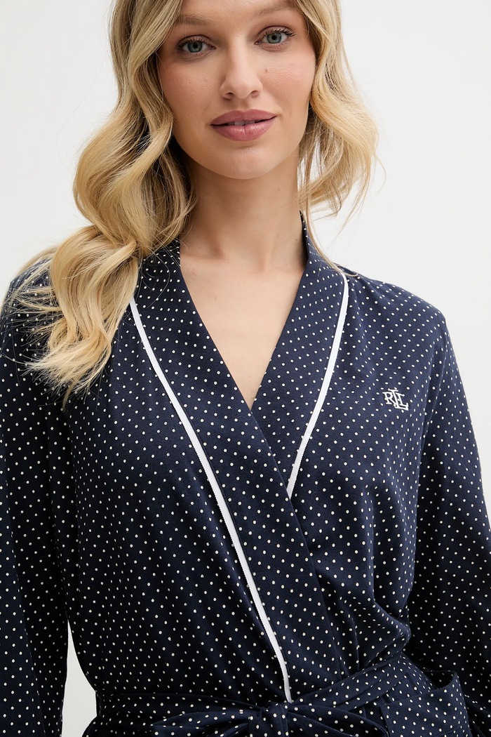 Lauren Ralph Lauren szlafrok bawełniany granatowy I814702