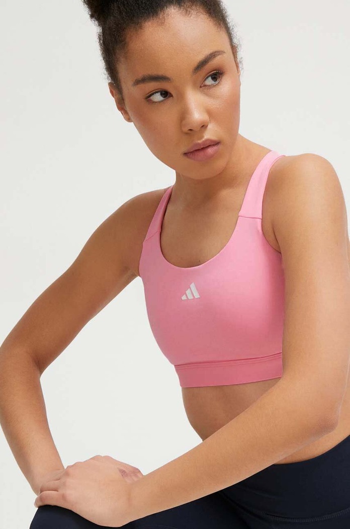 Športová podprsenka adidas Performance bez kostíc ružová IT6684