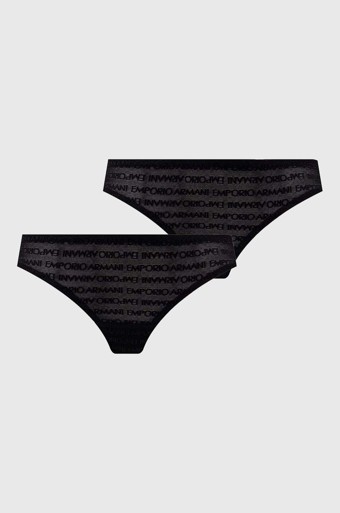 Emporio Armani Underwear tanga 2 db áttetsző fekete 163333.3F204