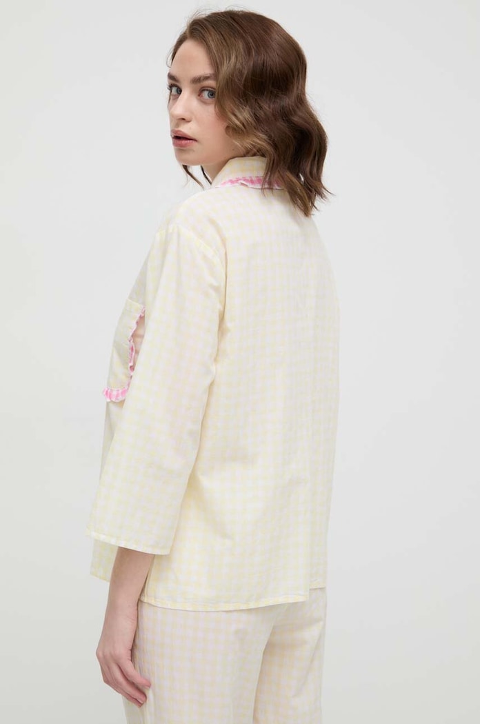 Odzież United Colors of Benetton koszula piżamowa bawełniana 4LRA3M004 żółty