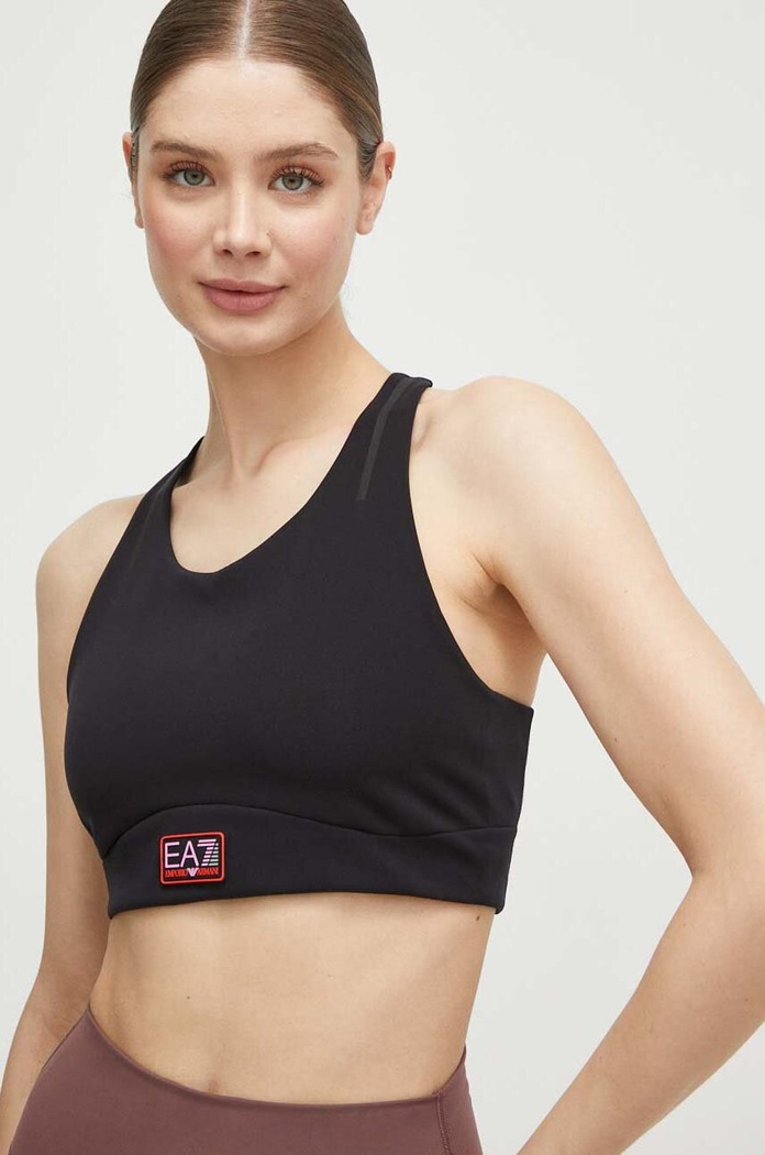 Športová podprsenka EA7 Emporio Armani bez kostíc čierna TJTFZ.3DTH54.1200