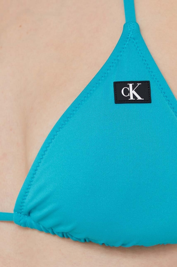 Plavková podprsenka Calvin Klein tyrkysová KW0KW02343