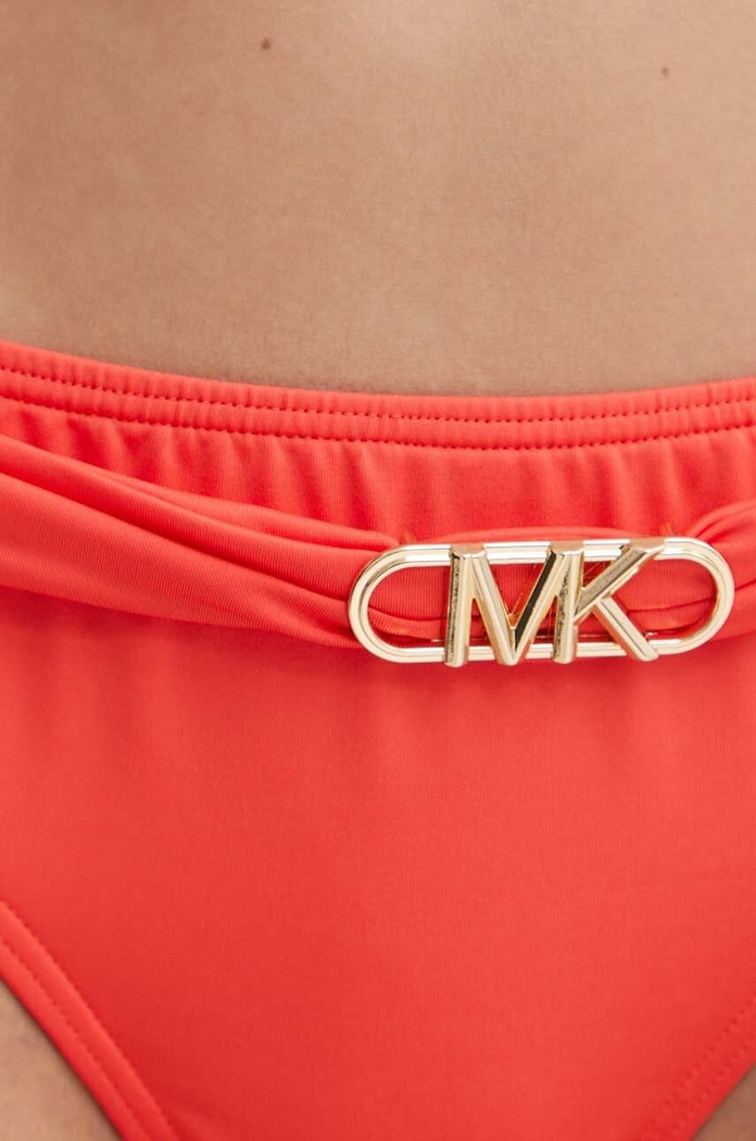 MICHAEL Michael Kors chiloti de baie BELTED BIKINI BOTTOM rosu MM7M163
