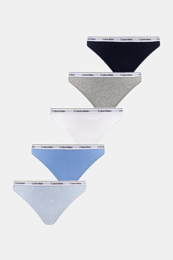 Calvin Klein Underwear κιλότα γυναικεία βαμβακερή με ελαστάν 5-pack μπλε 000QD5208E