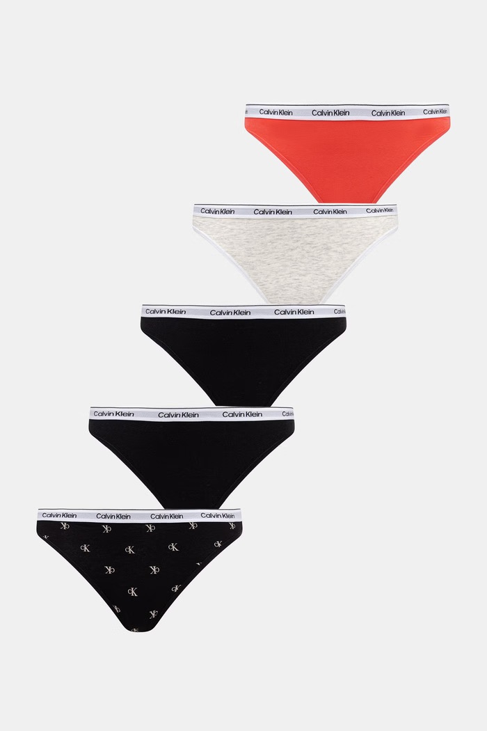 Calvin Klein Underwear kalhotky dámské bavlněné s elastanem 5-pack černá 000QD5208E
