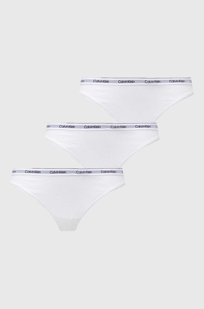 Tangá Calvin Klein Underwear 3-pak tangá biela 000QD5209E