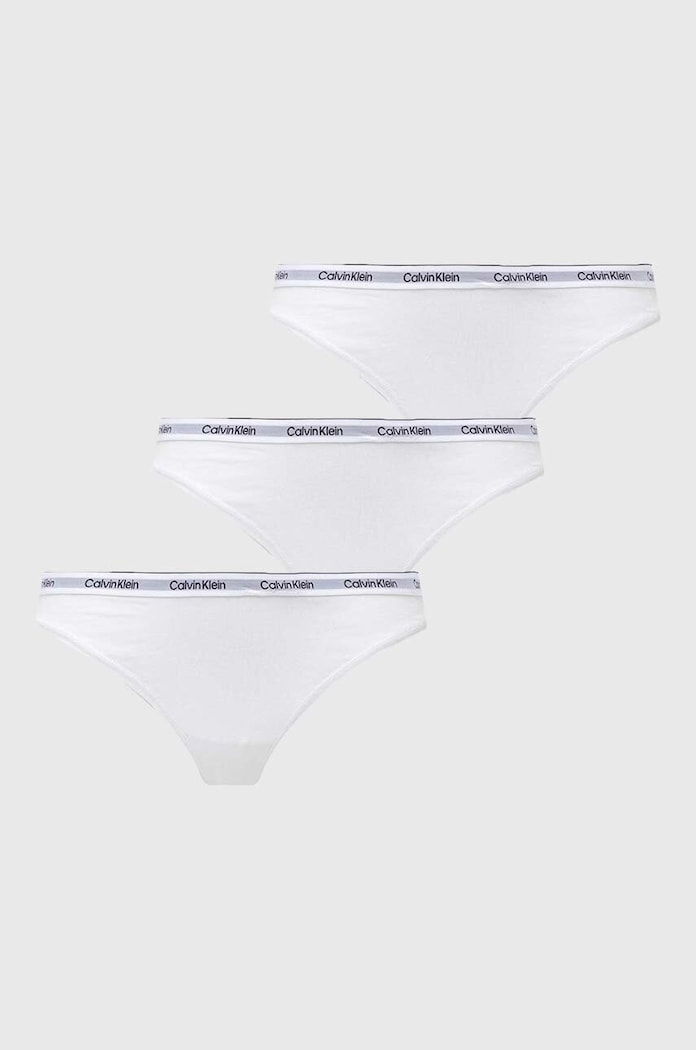 Tangá Calvin Klein Underwear 3-pak tangá biela 000QD5209E