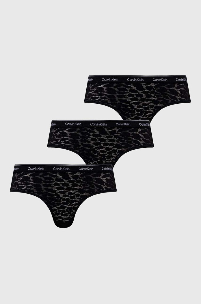 Brazílske nohavičky Calvin Klein Underwear 3-pak nohavičky čierna 000QD5225E