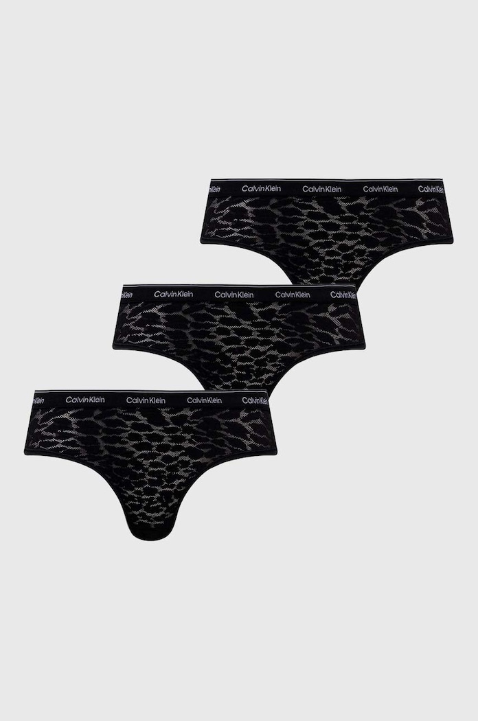 Brazílske nohavičky Calvin Klein Underwear 3-pak nohavičky čierna 000QD5225E