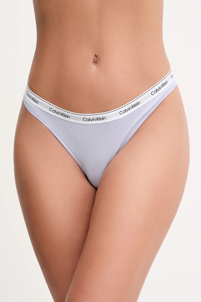 Calvin Klein Underwear chiloți g-string pentru femei din bumbac cu elastan albastru 000QD5043E