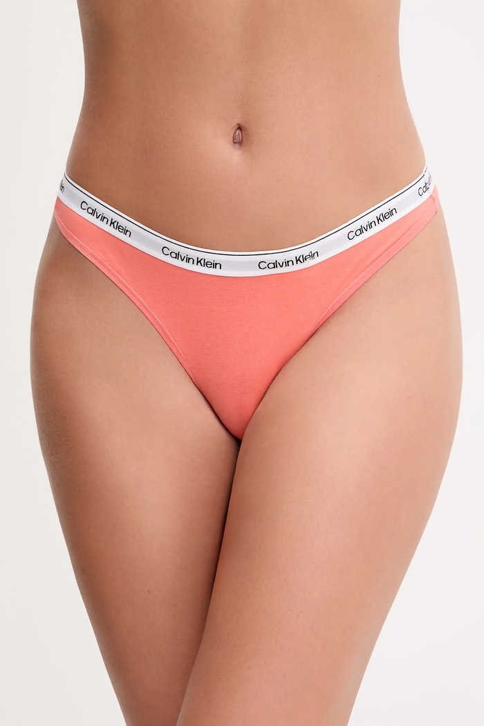 Calvin Klein Underwear στρινγκ Γυναικεία βαμβάκι με ελαστάν πορτοκαλί 000QD5043E