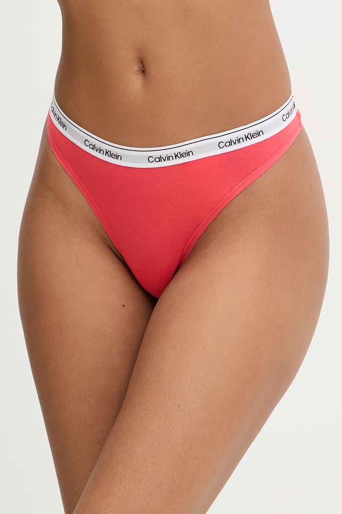 Calvin Klein Underwear tangá dámske bavlnené s elastanom ružová 000QD5043E