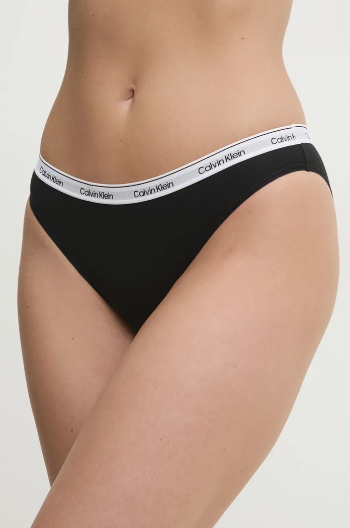 Calvin Klein Underwear figi damskie bawełniane z elastanem czarny 000QD5044E