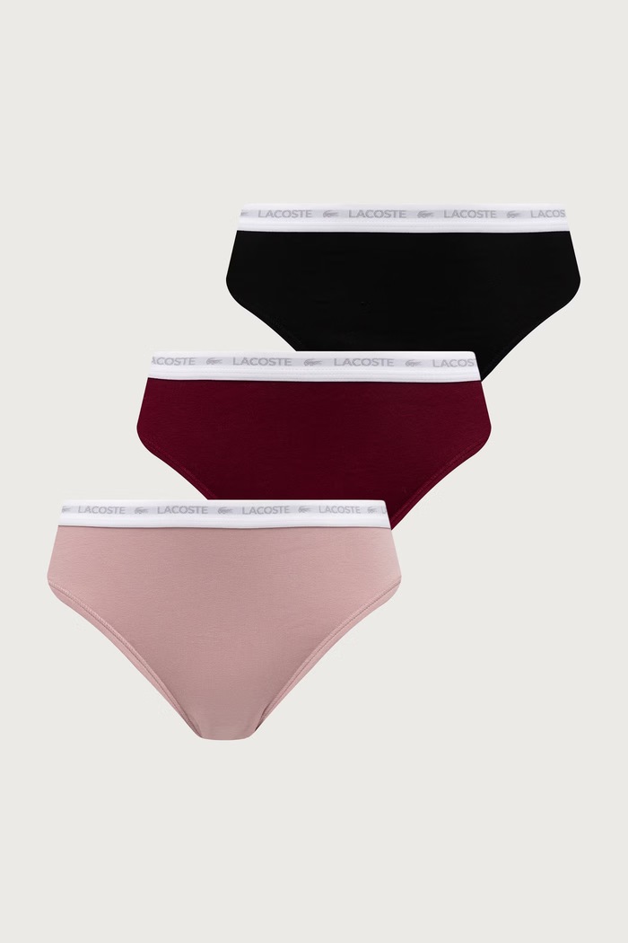 Lacoste Figi briefs damskie bawełniane z elastanem 3-pack czarny 8F1338