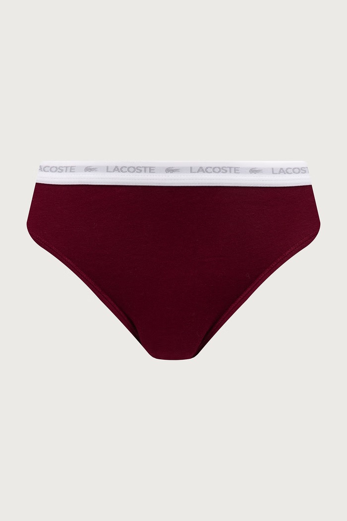 Odzież Lacoste Figi briefs damskie bawełniane z elastanem 3-pack 8F1338 czarny