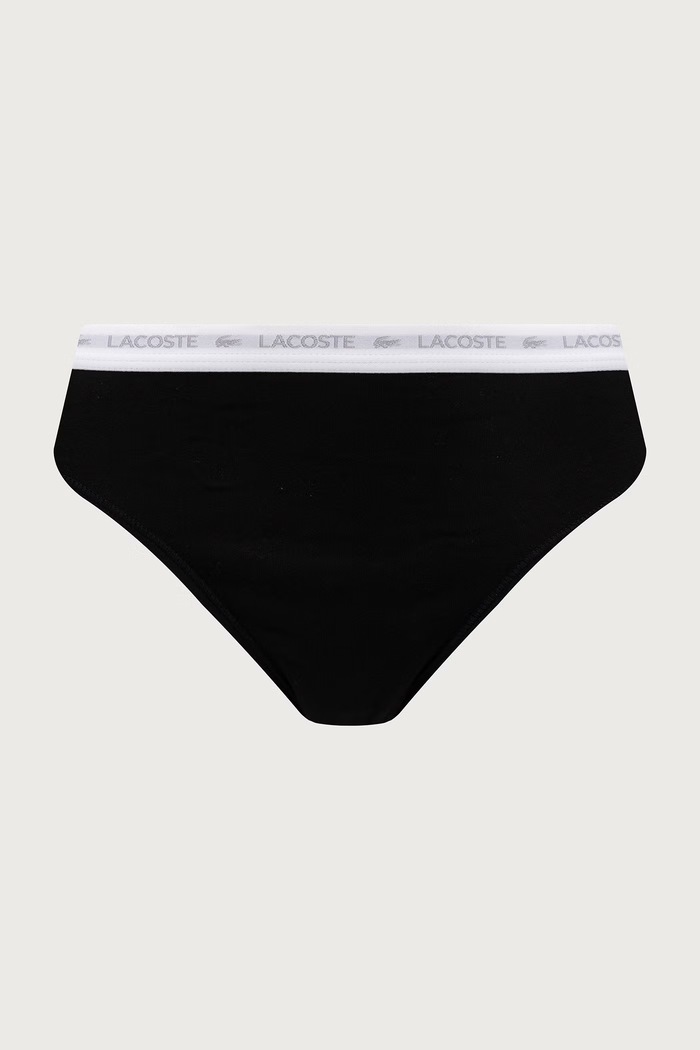 Figi briefs damskie bawełniane z elastanem 3-pack Lacoste 8F1338 czarny